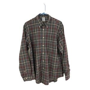 Men's Brooks Brothers Regent Fit Long Sleeve Shirt Gray Plaid Size Large
